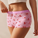 Ropa Interior Comoda Y Linda Para Mujer Con Estampado De Cerezas Y Banda Tejida