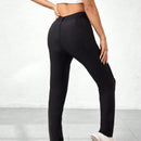 EZwear Pantalones Largos Para Mujer De Color Solido Con Bolsillo Al Bies