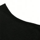 Camiseta De Mujer Con Un Hombro Descubierto, Manga Corta Y Cuello Asimetrico