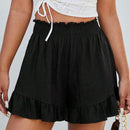 Essnce Shorts Con Cintura Fruncida Estilo Saco De Papel Y Detalle De Volante En El Dobladillo