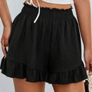 Essnce Shorts Con Cintura Fruncida Estilo Saco De Papel Y Detalle De Volante En El Dobladillo