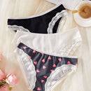 Panties Triangulares De Encaje Con Parches Para Mujer