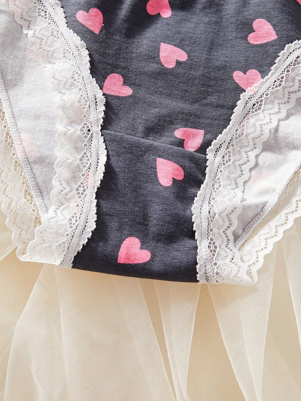Panties Triangulares De Encaje Con Parches Para Mujer
