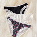 Panties Triangulares De Encaje Con Parches Para Mujer
