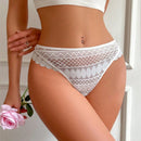 1 Pieza Tanga De Encaje Para Mujer Para La Temporada De Bodas