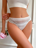 1 Pieza Tanga De Encaje Para Mujer Para La Temporada De Bodas