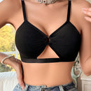 Bralette De Color Solido Y Hueco Para Mujer