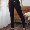 LUNE Pantalon de mujer de cintura alta con diseno cruzado, pantalon ajustado de unicolor para el verano