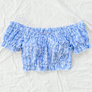 WYWH Blusa corta con hombros descubiertos