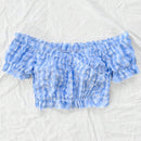 WYWH Blusa corta con hombros descubiertos