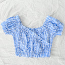 WYWH Blusa corta con hombros descubiertos