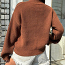 EZwear Sweater De Manga Larga Con Hombros Caidos De Media Cremallera Para Mujer
