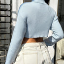 EZwear Jersey Corto De Cuello Alto Y Manga Larga Para Mujer