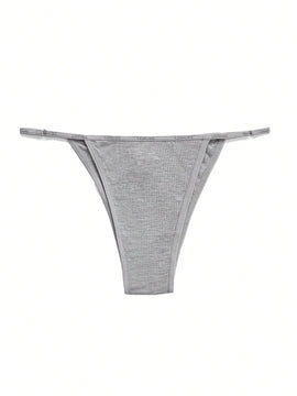 Leisure Parte Inferior Del Bikini Gris Floral Con Impresion De Letra De Triangulo