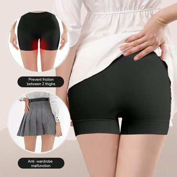 Pantalones Cortos De Cintura Elastica Ancha, Sin Costuras Suaves Pantalones Cortos Boxeadores Para Ajuste Cenido Debajo De Las Faldas