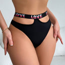 Tanga De Levantamiento De Gluteos Con Estampado De Letras De Estilo Occidental Sexy Individual
