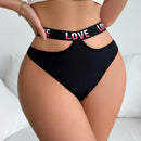Tanga De Levantamiento De Gluteos Con Estampado De Letras De Estilo Occidental Sexy Individual
