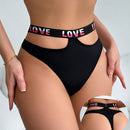 Tanga De Levantamiento De Gluteos Con Estampado De Letras De Estilo Occidental Sexy Individual