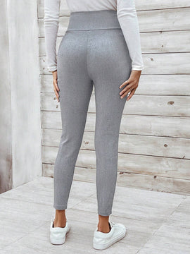 LUNE Pantalones Largos Y Lisos Con Cinturon Para Mujer