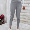 LUNE Pantalones Largos Y Lisos Con Cinturon Para Mujer
