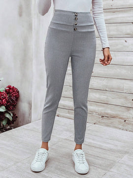LUNE Pantalones Largos Y Lisos Con Cinturon Para Mujer