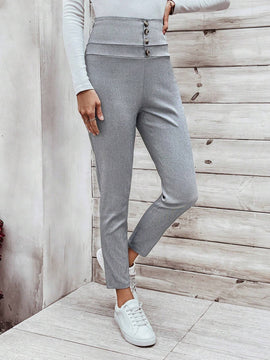 LUNE Pantalones Largos Y Lisos Con Cinturon Para Mujer