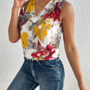 Clasi Blusa Sin Mangas Con Cuello En V Y Estampado Completo