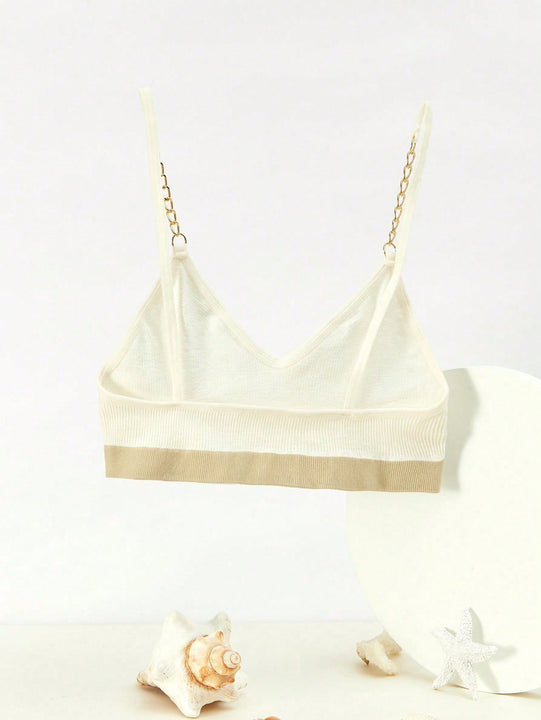 Sujetador Decorado Con Cadena Para Mujeres