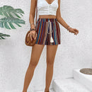 VCAY Shorts Con Lazo Delantero Y Estampado Geometrico Para Mujer