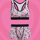 The Powerpuff Girls | ROMWE Conjunto De Sosten Y Panty Con Diseno De Caricatura Grafica De Contraste Y Espalda De Nadadora