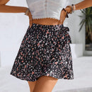 VCAY Shorts Estampados De Tiro Alto Para Mujer Con Dobladillo Con Volantes