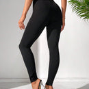 Tall Pantalones Ajustados De Cintura Alta De Un Solo Color Con Cremallera