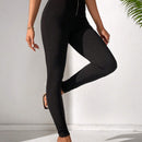 Tall Pantalones Ajustados De Cintura Alta De Un Solo Color Con Cremallera