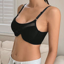 DAZY Sosten Sexy De Malla Transparente Con Soporte De Aros Y Diseno De Push-up (sin Relleno)