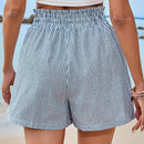 Frenchy Pantalones Cortos Holgados Con Cintura Elastica Y Cordon A Rayas Para Vacaciones De Verano Para Mujer