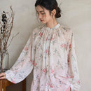 FRIFUL Camisa De Manga Abullonada Para Mujer Con Estampado Floral En Toda La Prenda