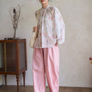 FRIFUL Camisa De Manga Abullonada Para Mujer Con Estampado Floral En Toda La Prenda