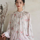 FRIFUL Camisa De Manga Abullonada Para Mujer Con Estampado Floral En Toda La Prenda