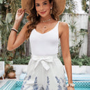 VCAY Pantalones Cortos Estampados De Botanica Para Mujeres
