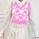 Qutie Chaleco De Sueter Con Cuello En V Y Patron De Corazon
