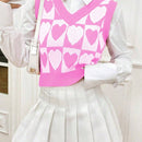 Qutie Chaleco De Sueter Con Cuello En V Y Patron De Corazon