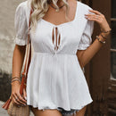 LUNE Camisa Cenida Con Cintura Y Mangas Abullonadas Para Mujer
