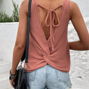 VCAY Jersey Sin Mangas Suelto De Un Solo Color Con Cuello Redondo