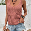VCAY Jersey Sin Mangas Suelto De Un Solo Color Con Cuello Redondo