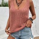 VCAY Jersey Sin Mangas Suelto De Un Solo Color Con Cuello Redondo