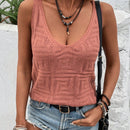 VCAY Jersey Sin Mangas Suelto De Un Solo Color Con Cuello Redondo