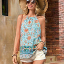 Blusa De Cuello Halter Con Estampado Floral