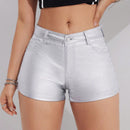 EZwear Shorts ajustados metalizados y de moda para mujer en verano