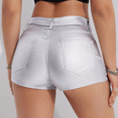 EZwear Shorts ajustados metalizados y de moda para mujer en verano