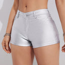 EZwear Shorts ajustados metalizados y de moda para mujer en verano